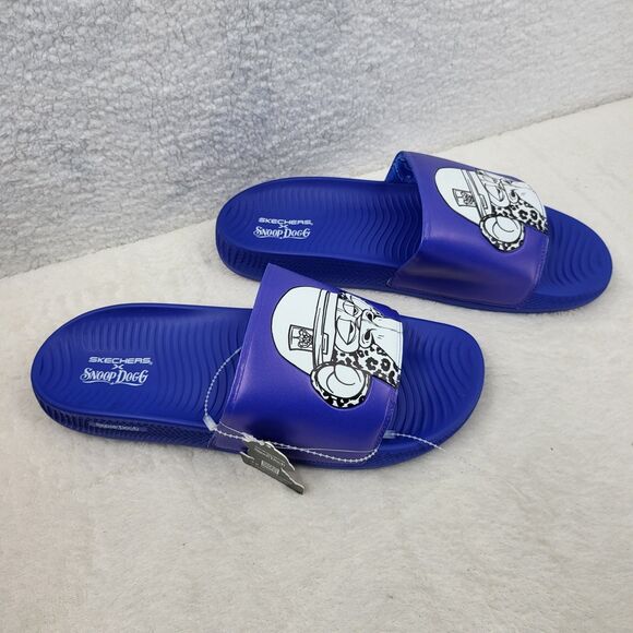 SKECHERS x MR BOMBAY Ape mens 13 blue rubber slippers NIB - Picture 1 of 8